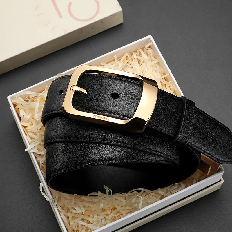 MILLIE'S Split Cow Leather Belts Unisex Width 3.7CM-4
