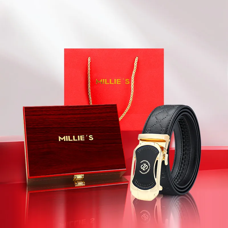 MILLIE'S Cow Split Leather Belts Men's Width  3.5cm-1