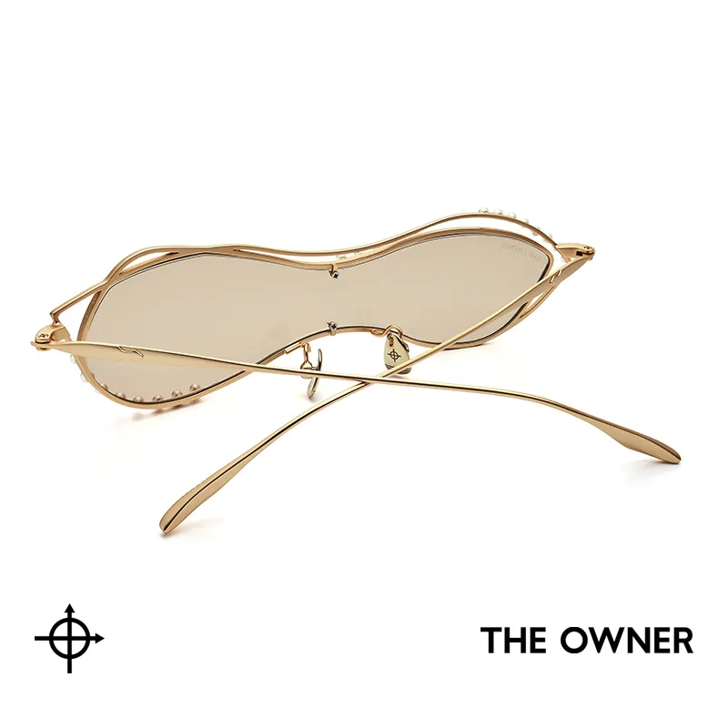 THE OWNER Β Titanium Irregular Shape Sunglasses Unisex-4