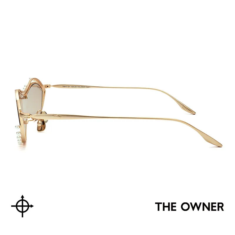 THE OWNER Β Titanium Irregular Shape Sunglasses Unisex-2