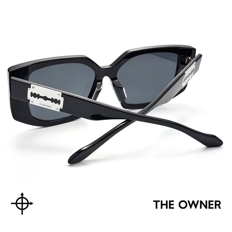 THE OWNER Plate Frame Irregular Shape Sunglasses Unisex-4