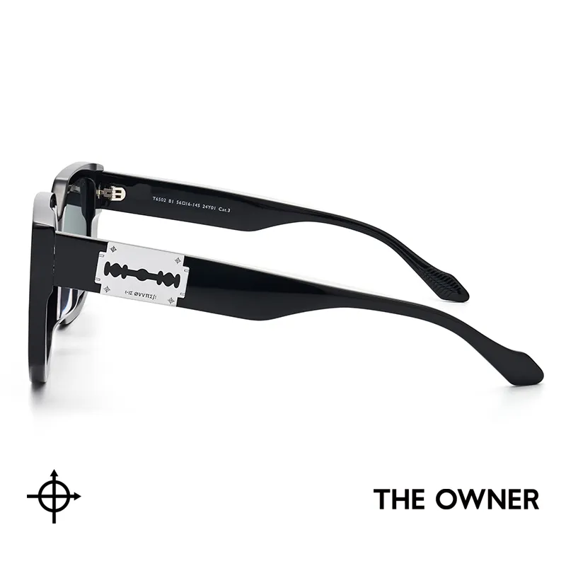 THE OWNER Plate Frame Irregular Shape Sunglasses Unisex-3