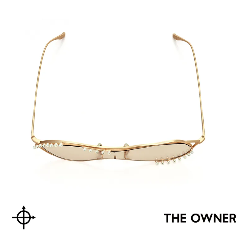 THE OWNER Β Titanium Irregular Shape Sunglasses Unisex-3