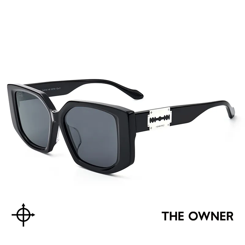 THE OWNER Plate Frame Irregular Shape Sunglasses Unisex-5