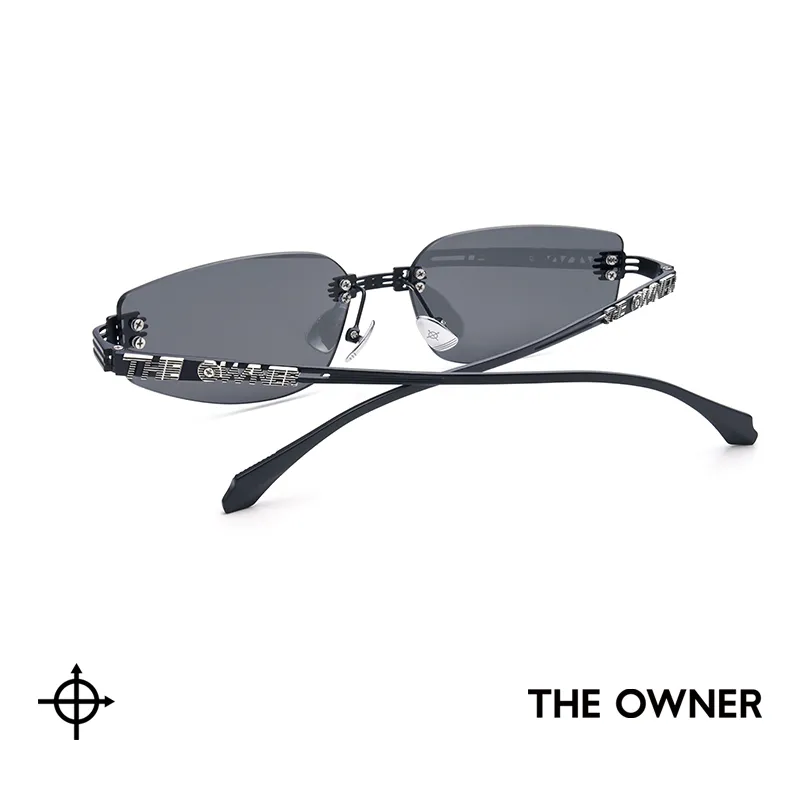THE OWNER Β Titanium Rectangular Sunglasses Unisex-2