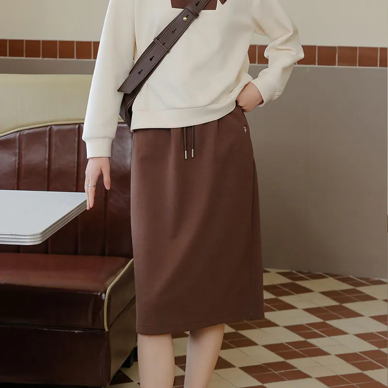 RUBIN Casual Long Skirt Women's Woodcutter Coffee-2