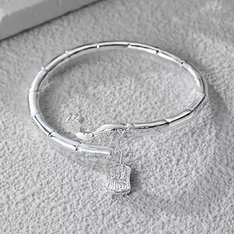YINGNIXINDONG S999 Fine Silver Sterling Silver Bracelets Women's-3