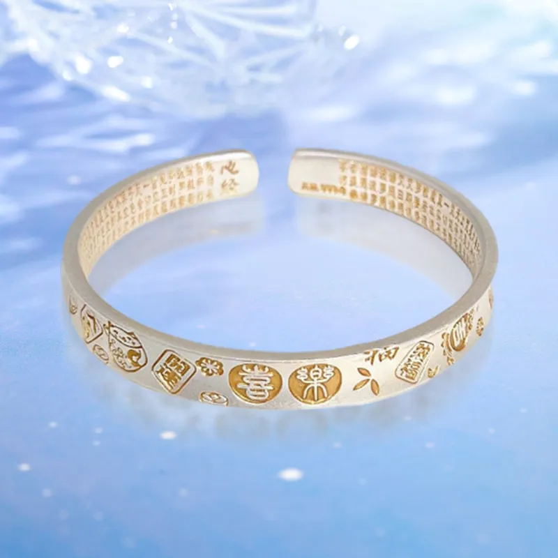YINGNIXINDONG 999 Fine Silver Bangles Women's-4