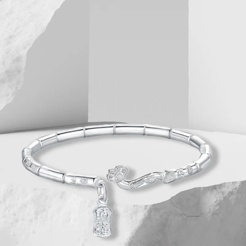 YINGNIXINDONG S999 Fine Silver Sterling Silver Bracelets Women's-4