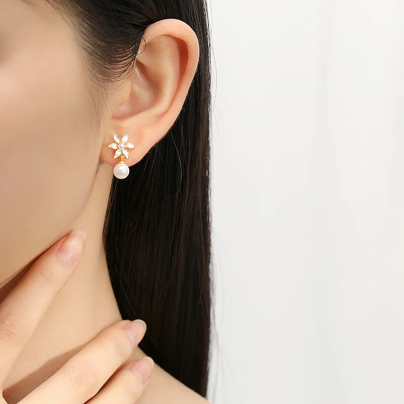 YINGNIXINDONG 925 Sterling Silver Stud Earrings Women's-4