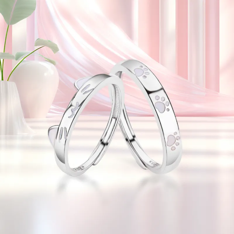 YINGNIXINDONG 999 Fine Silver Rings Unisex-2
