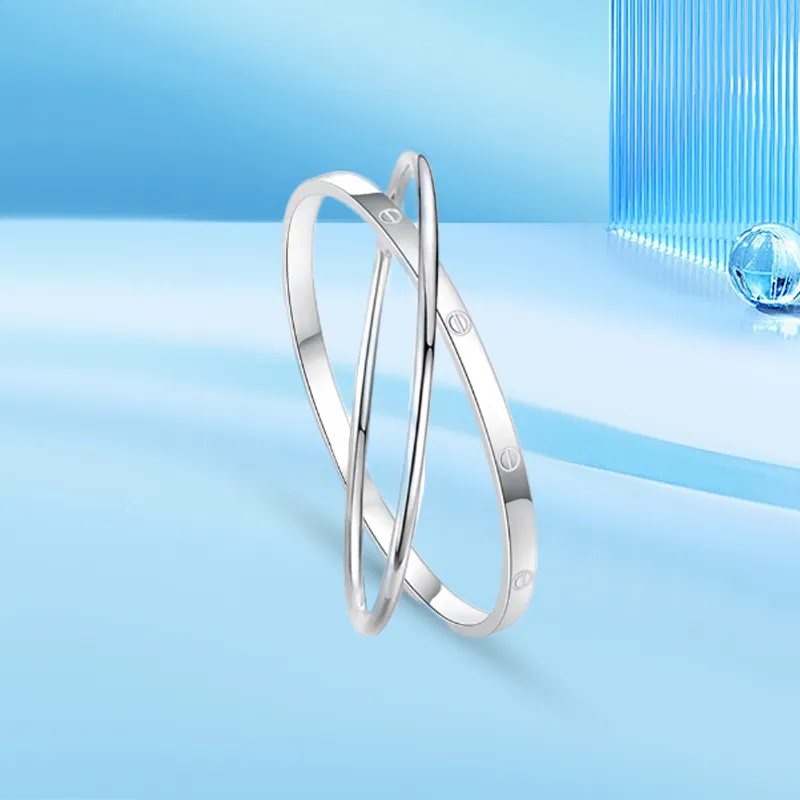 YINGNIXINDONG 999 Fine Silver Bangles Women's-3