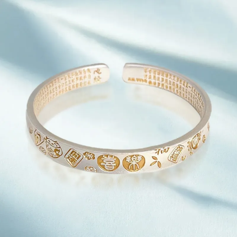 YINGNIXINDONG 999 Fine Silver Bangles Women's-1
