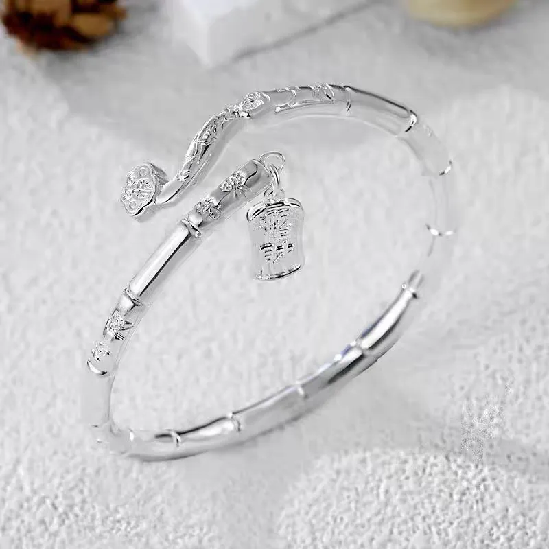 YINGNIXINDONG S999 Fine Silver Sterling Silver Bracelets Women's-2