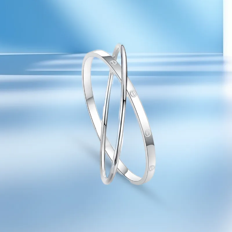 YINGNIXINDONG 999 Fine Silver Bangles Women's-2