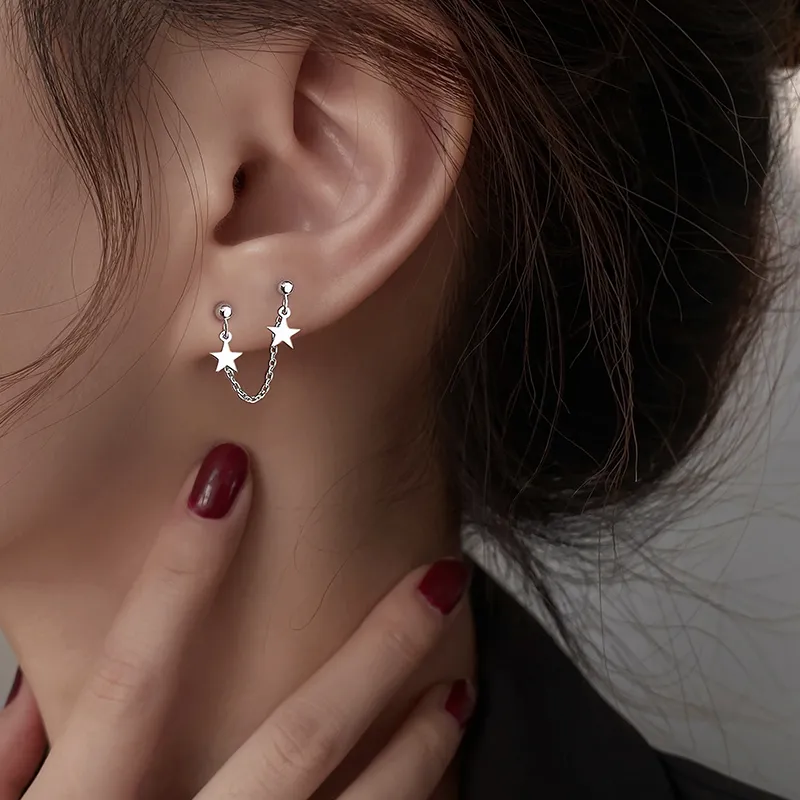 CUOOYINO 925 Sterling Silver Stud Earrings Women's-3