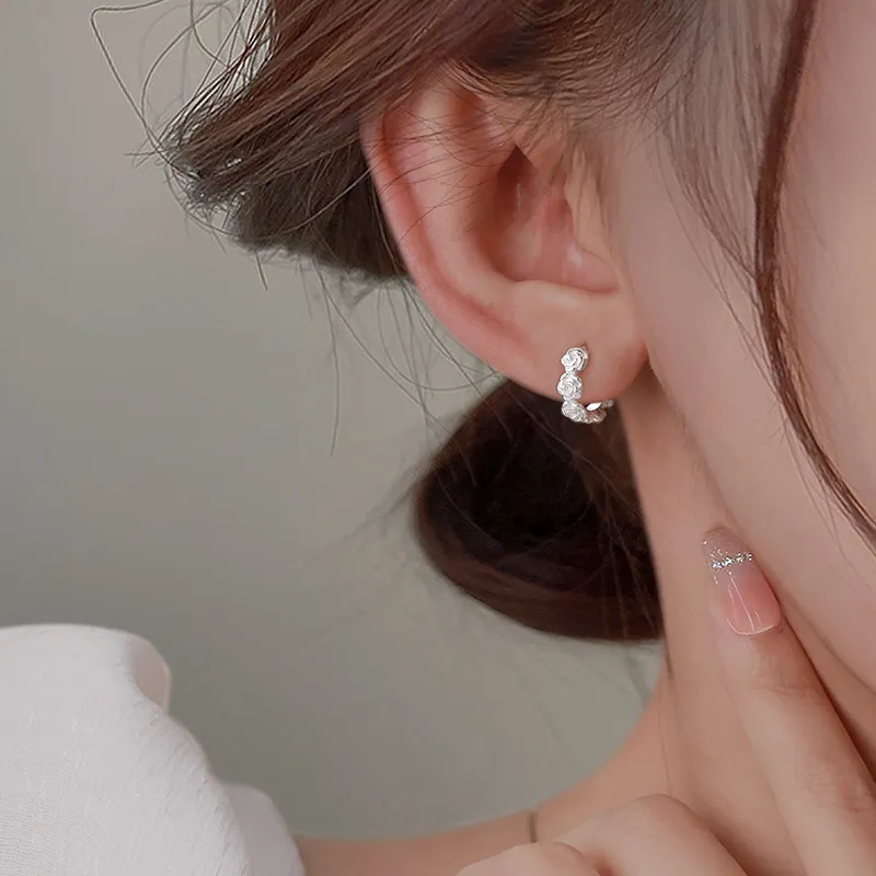 CUOOYINO 925 Sterling Silver Earrings Women's Silver-4