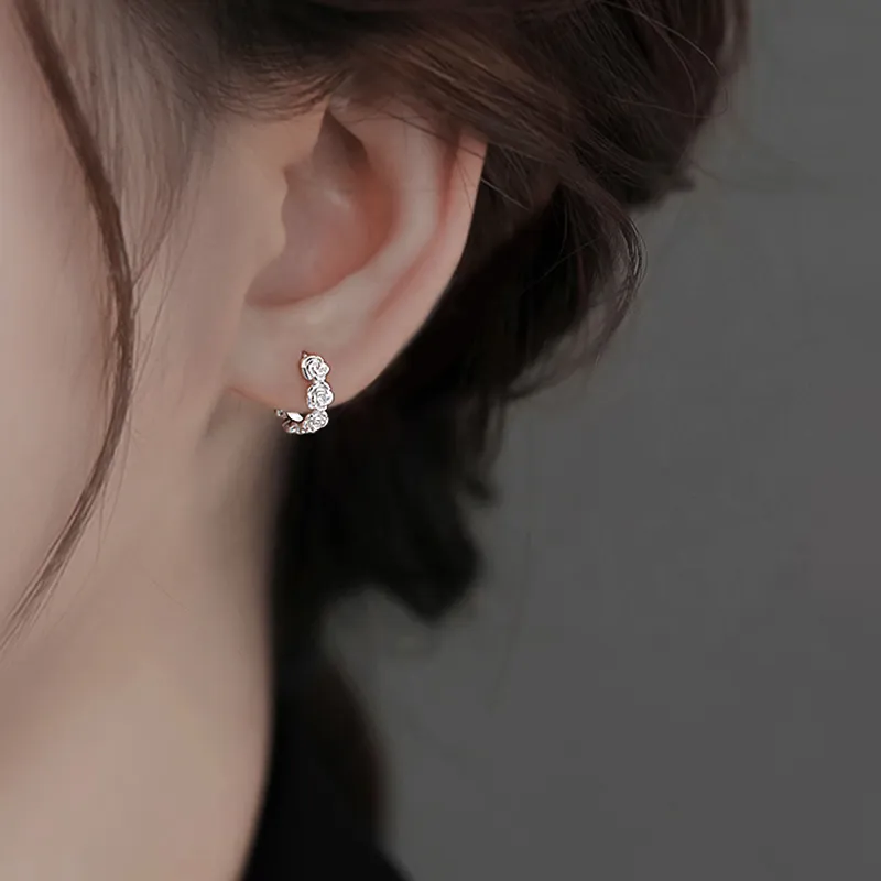CUOOYINO 925 Sterling Silver Earrings Women's Silver-2