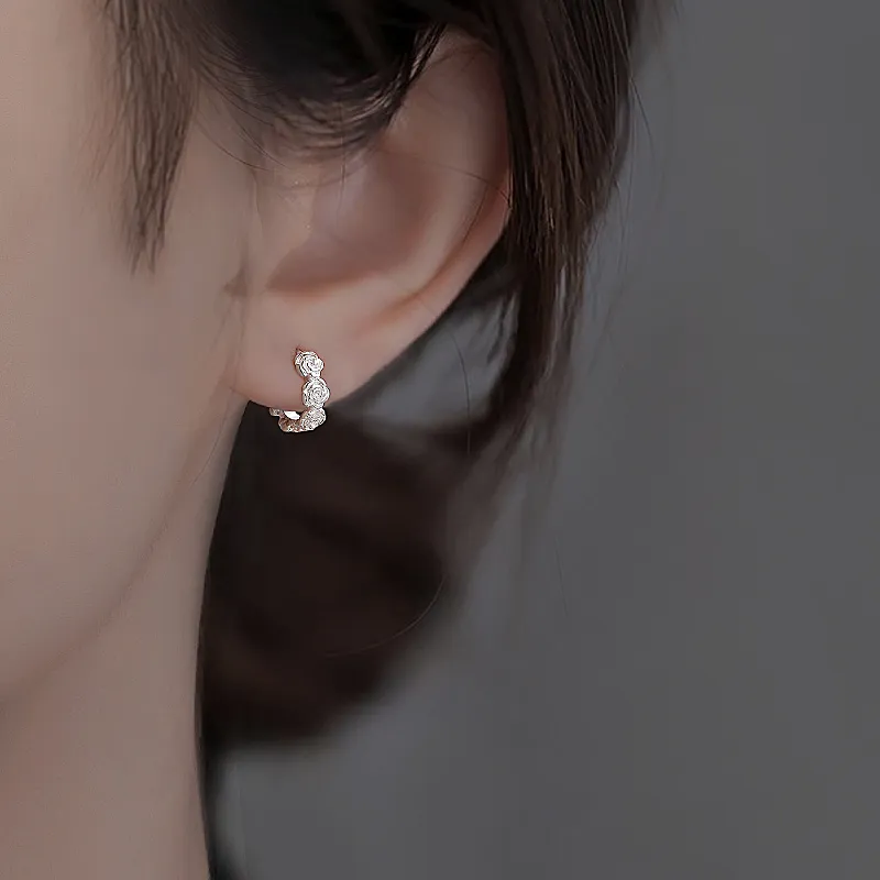 CUOOYINO 925 Sterling Silver Earrings Women's Silver-1