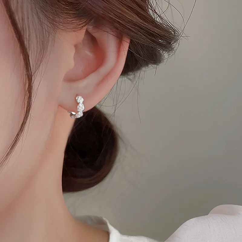 CUOOYINO 925 Sterling Silver Earrings Women's Silver-3