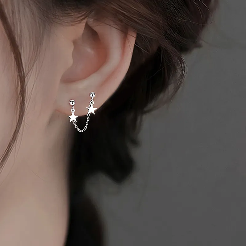 CUOOYINO 925 Sterling Silver Stud Earrings Women's-1