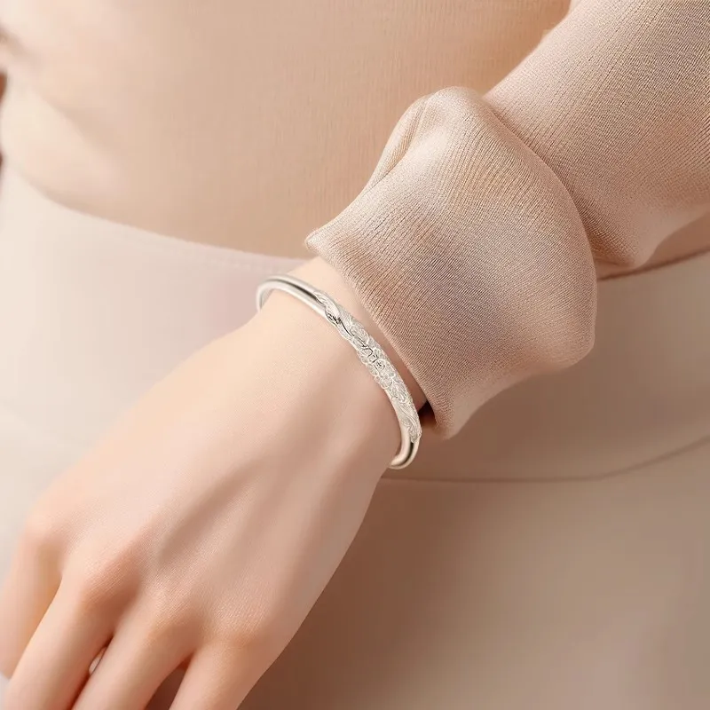 FR S999 Fine Silver Sterling Silver Bracelets Women's-4