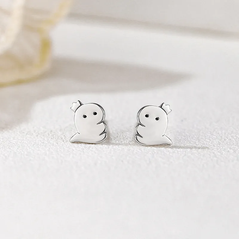 FR S999 Fine Silver Stud Earrings Women's-1