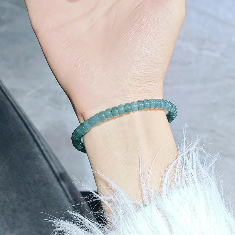 FR Bean Type Jadeite Bracelets Women's-4