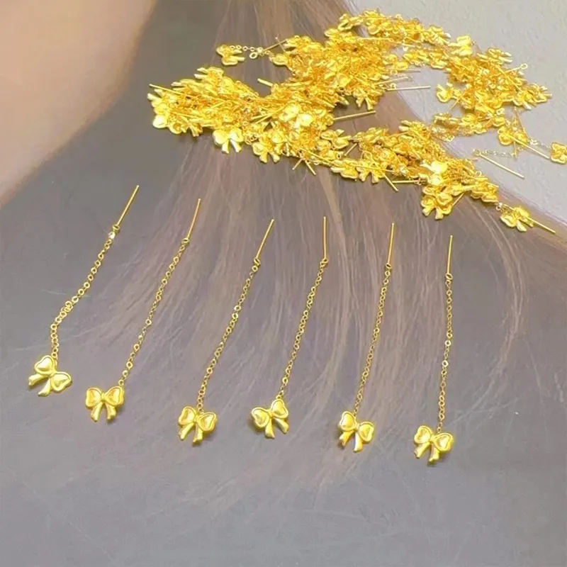 FR 18K Gold Drop Earrings Women's-2