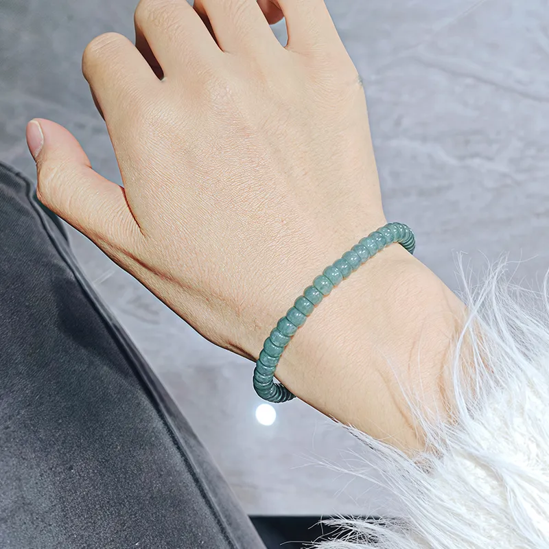FR Bean Type Jadeite Bracelets Women's-5