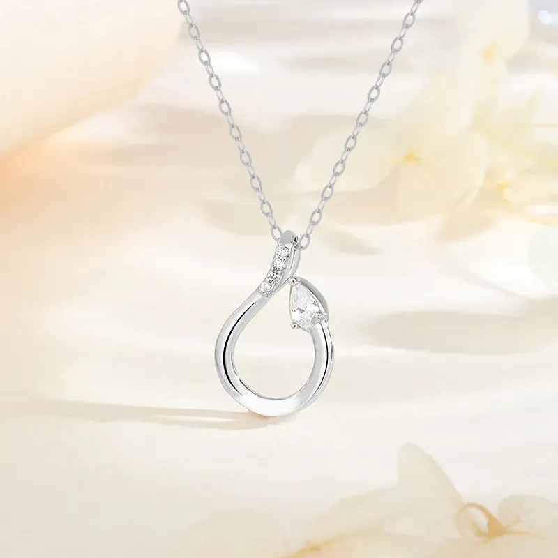 FR S925 Silver Diamond Necklaces Women's-2