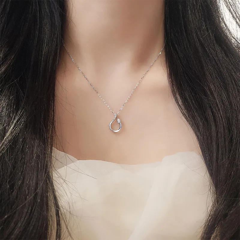 FR S925 Silver Diamond Necklaces Women's-3