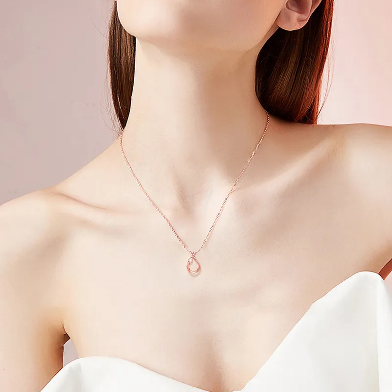 FR S925 Silver Diamond Necklaces Women's-4