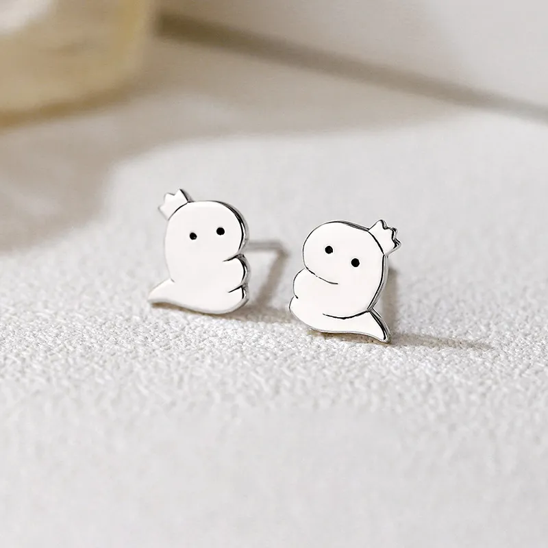 FR S999 Fine Silver Stud Earrings Women's-2