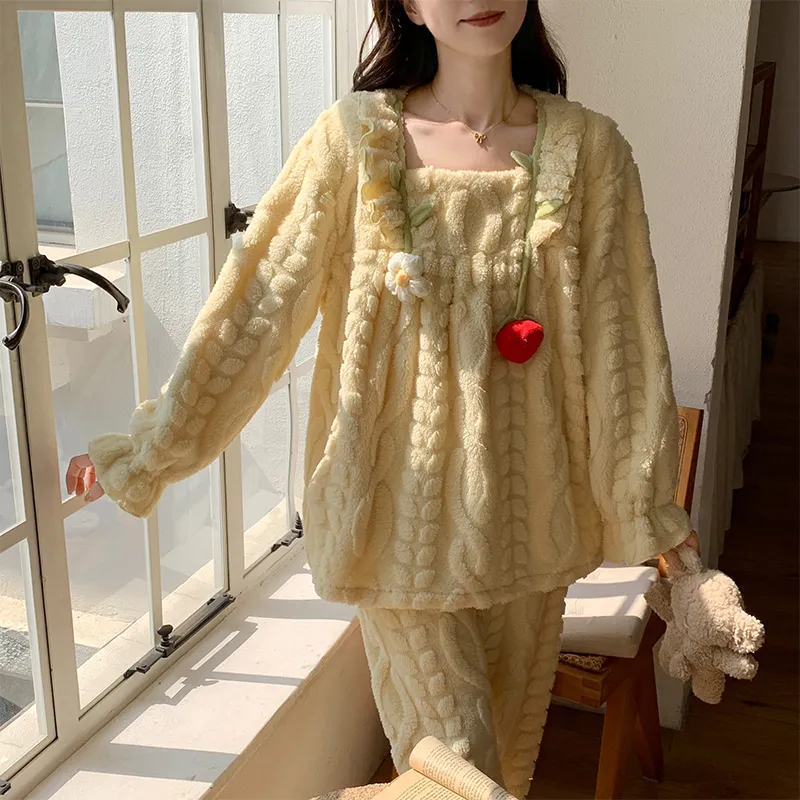 Sleeping Beauty Pajama Set Women's Yellow-4