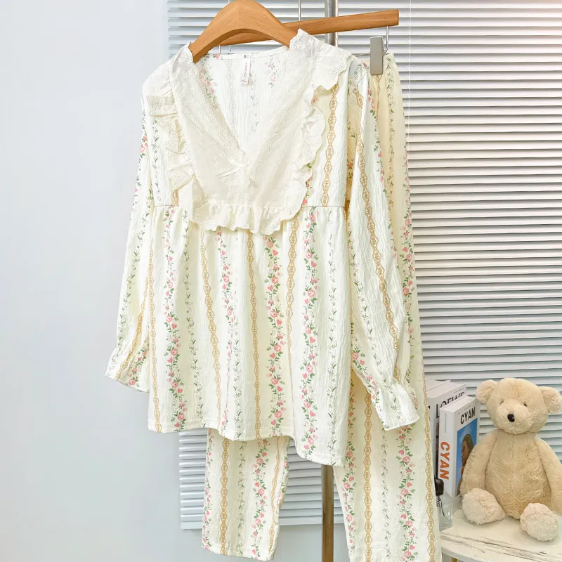 Sleeping Beauty Pajama Set Women's White-1