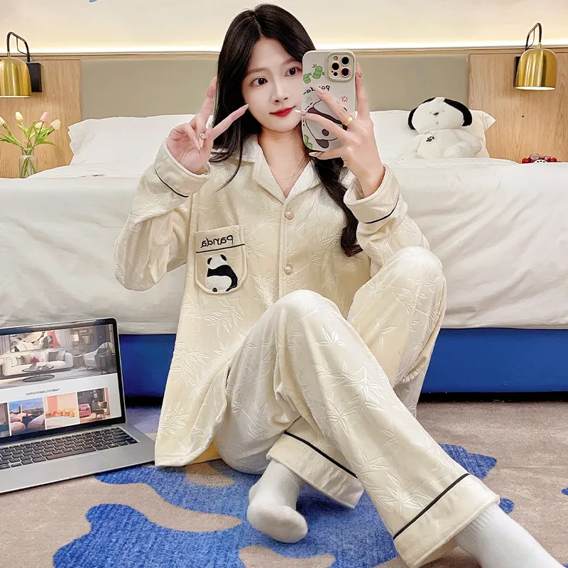 Sleeping Beauty Pajama Set Women's Apricot-2