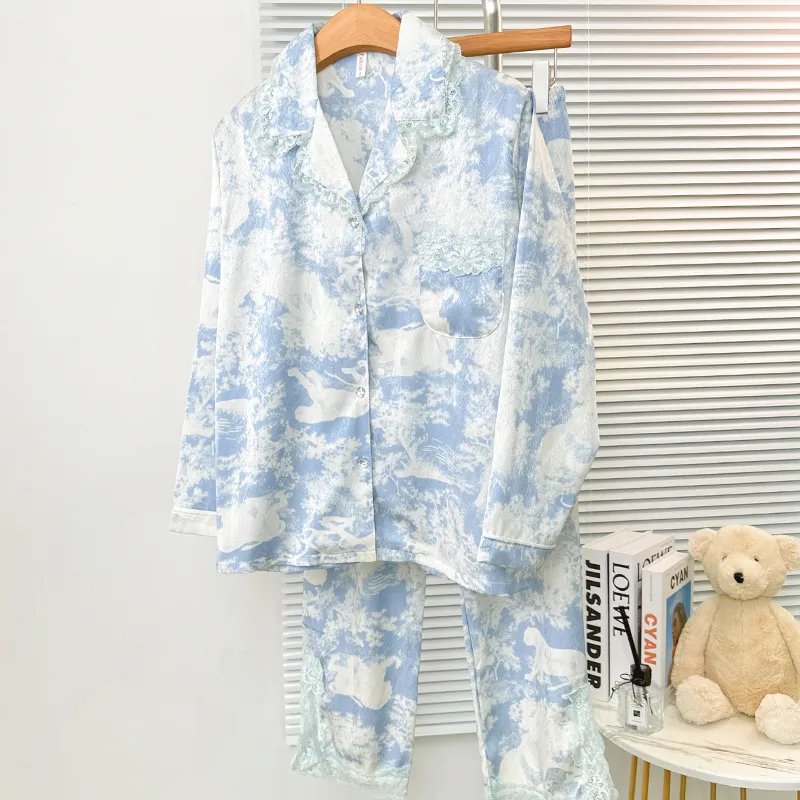 Sleeping Beauty Pajama Set Women's Blue-5