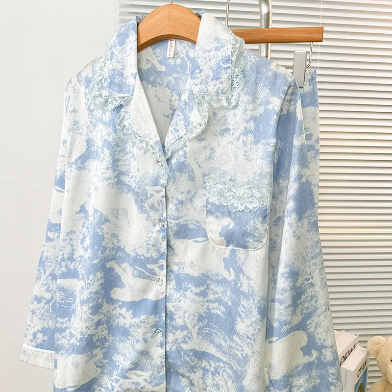 Sleeping Beauty Pajama Set Women's Blue-1