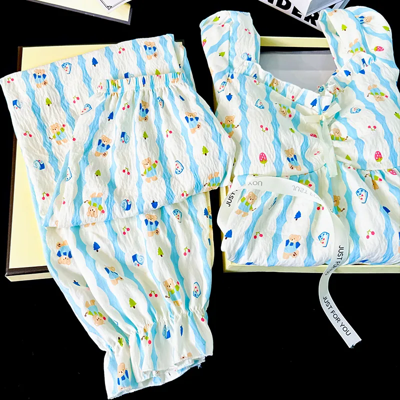 Sleeping Beauty Pajama Set Women's Blue-3