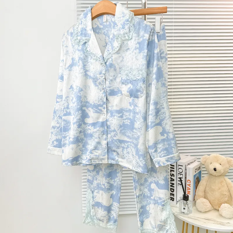 Sleeping Beauty Pajama Set Women's Blue-3