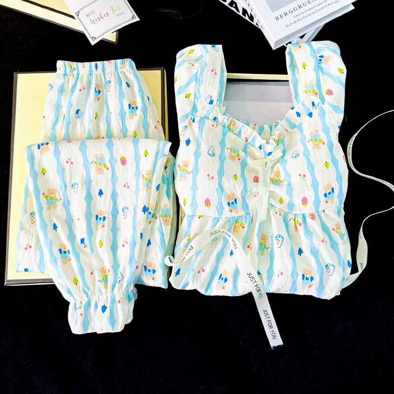 Sleeping Beauty Pajama Set Women's Blue-2