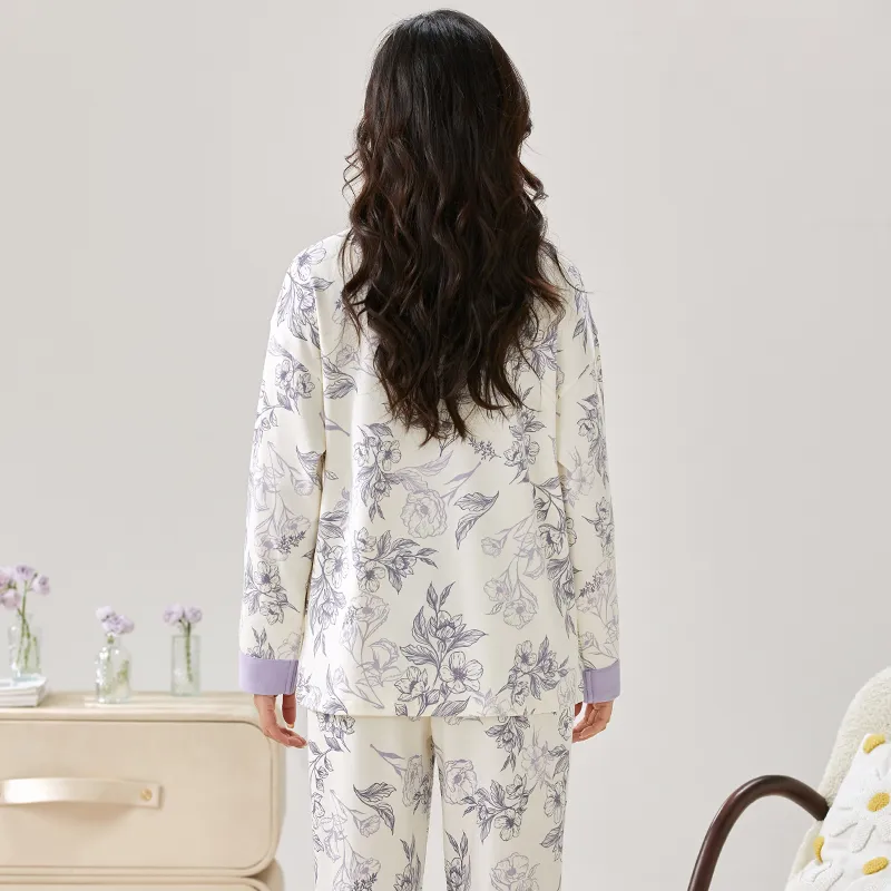 Sleeping Beauty Pajama Set Women's Purple-2
