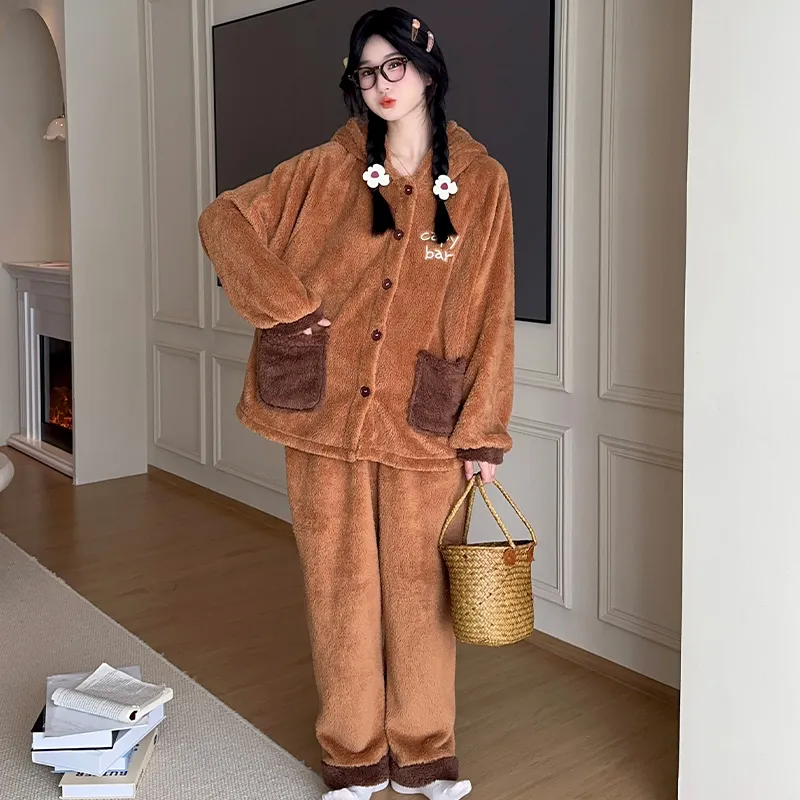 Sleeping Beauty Pajama Set Women's Brown-5