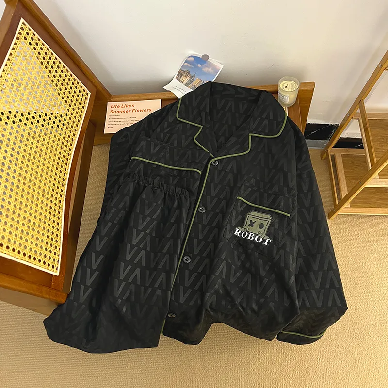 Sleeping Beauty Pajama Set Men's Black-2
