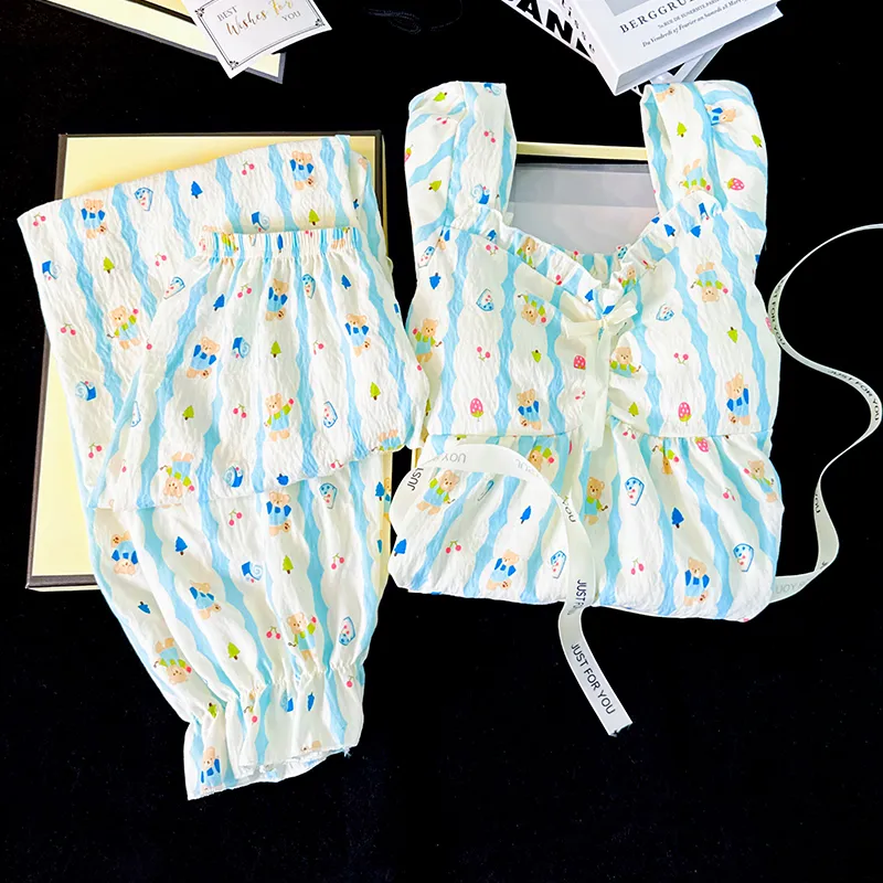 Sleeping Beauty Pajama Set Women's Blue-5