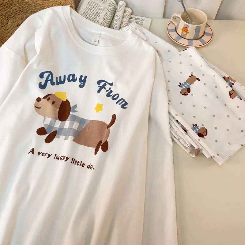 Sleeping Beauty Pajama Set Women's White-3