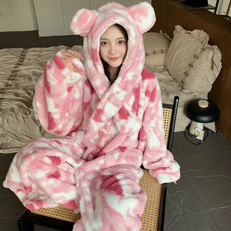 Sleeping Beauty Pajama Set Women's Peach-1