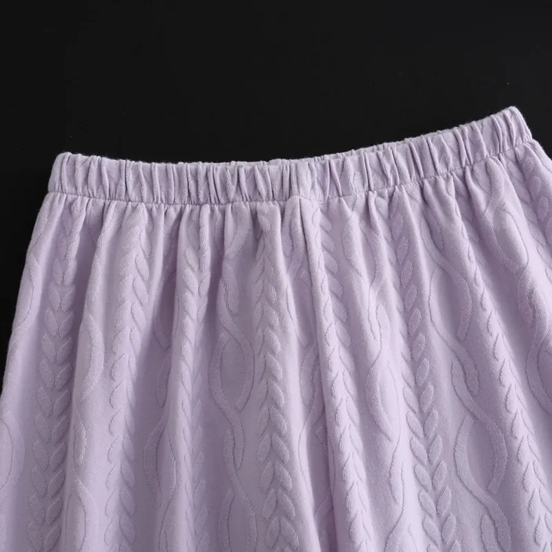 Sleeping Beauty Pajama Set Women's Apricot Purple-4