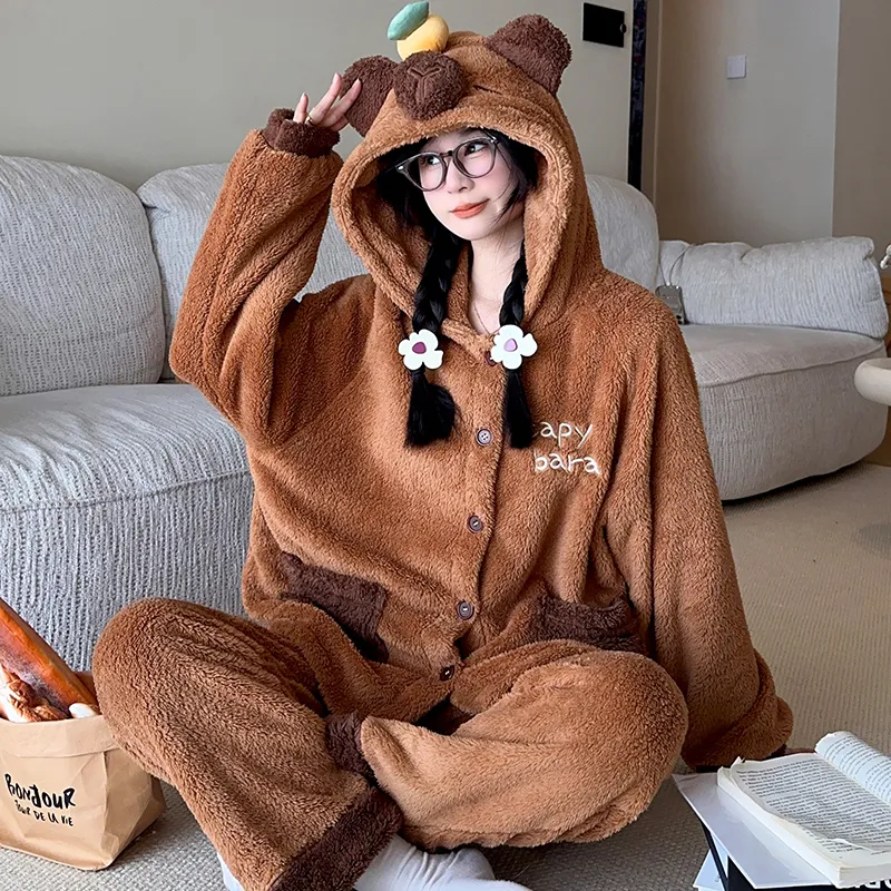 Sleeping Beauty Pajama Set Women's Brown-1
